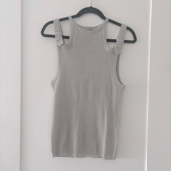 Zara SRPLS Gray Knit Tank Top Size L NWT - Picture 1 of 5